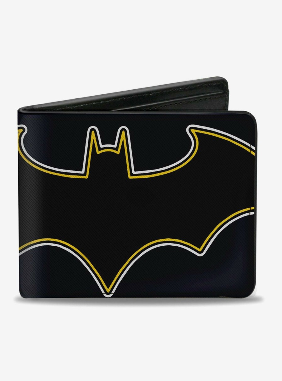 Wallets * | Dc Comics Batman Black And White Bat Logo Close Up Bi-Fold Wallet Attractive