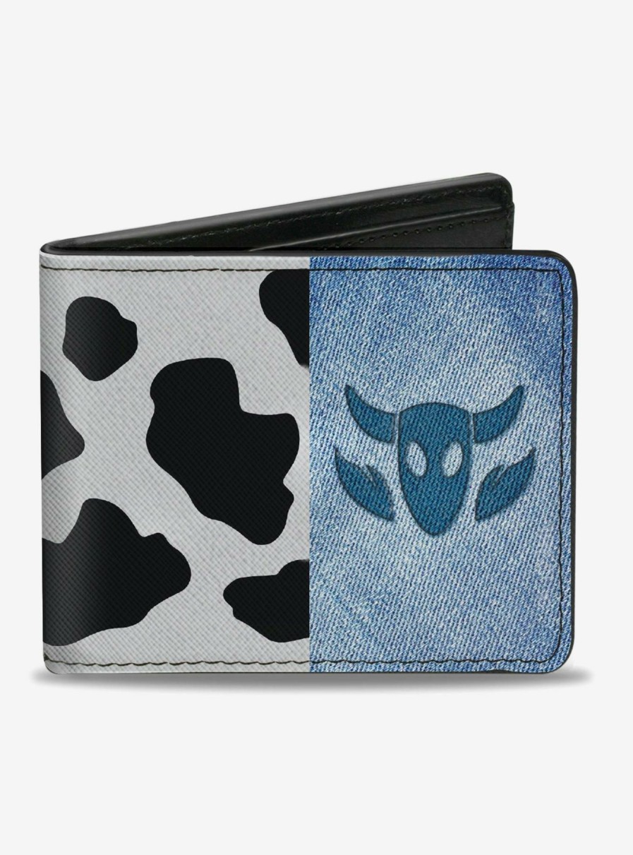 Wallets * | Disney Pixar Toy Story Woody Denim Cowboy Bull Icon Cow Print Bifold Wallet Fashionable