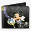 Wallets * | Limit Offer Disney Kingdom Hearts Birth By Sleep Mickey Star Seeker Keyblade Bifold Wallet