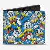 Wallets * | Disney Donald Duck Poses Stacked Collage Bi-Fold Wallet Best Quality