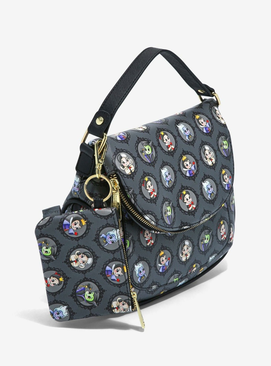 Crossbody Bags * | New In Loungefly Disney Villains Chibi Portraits Crossbody Bag & Coin Purse Set Boxlunch Exclusive