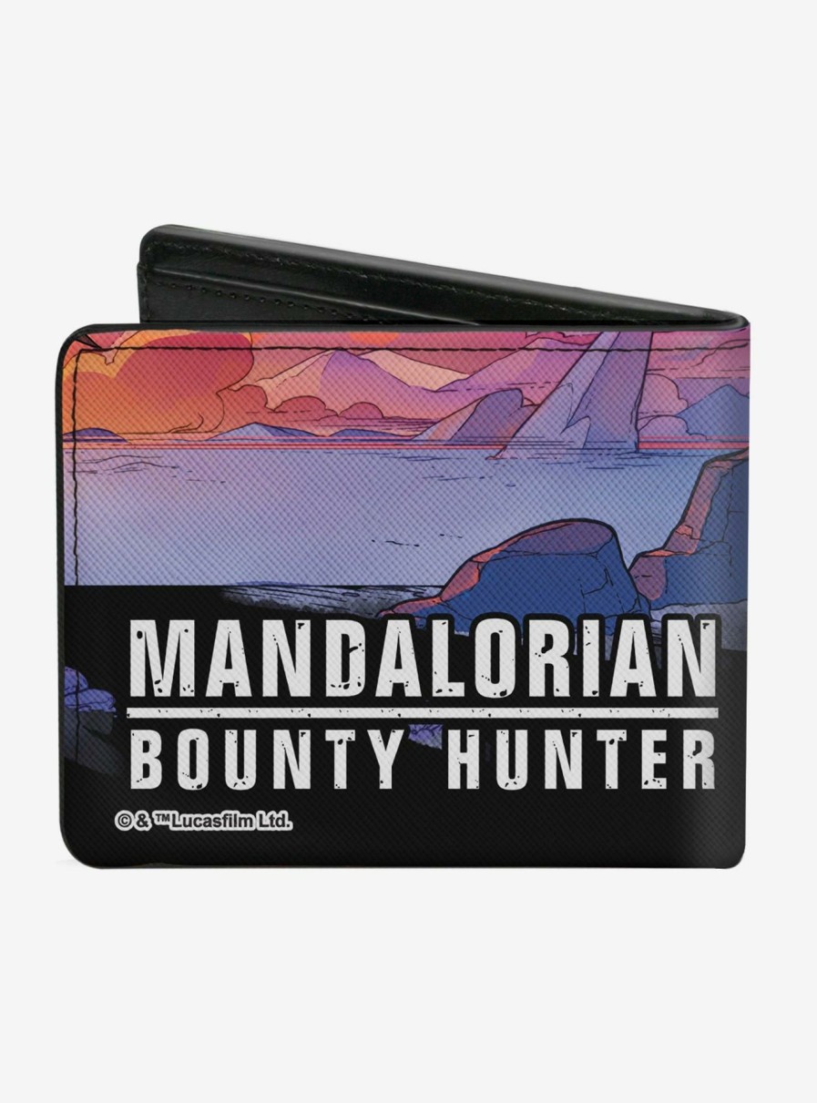 Wallets * | Star Wars The Mandalorian Scenes Logo Bifold Wallet Excellent Quality