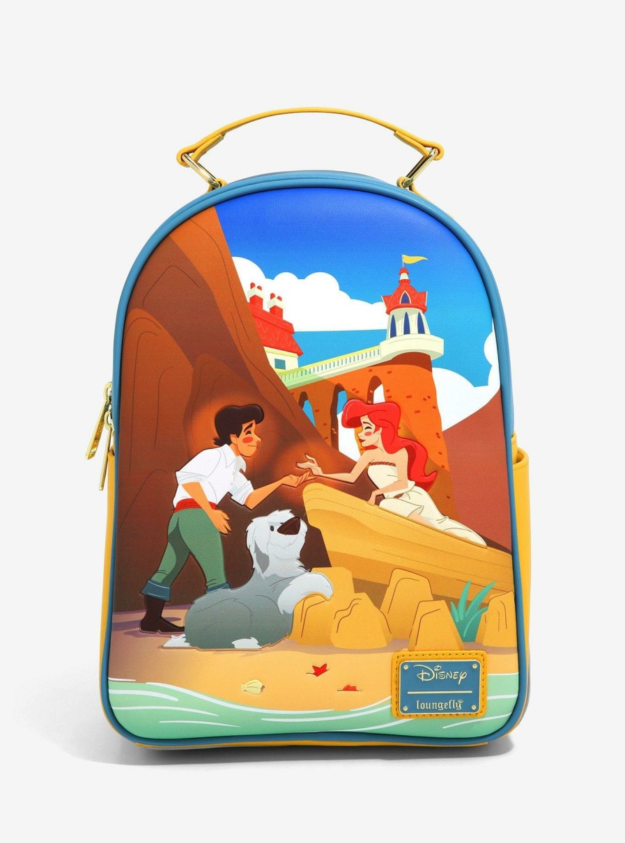 Backpacks * | Limit Offer Loungefly Disney The Little Mermaid Ariel & Eric Beach Mini Backpack Boxlunch Exclusive