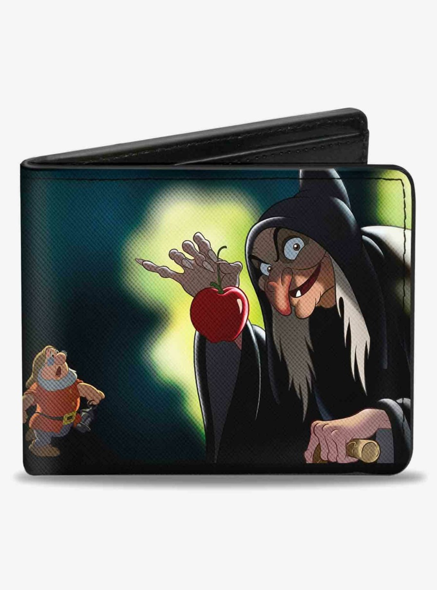 Wallets * | Large Choice Disney Old Hag Witch Poisoned Apple Pose Seven Dwarfs Marching Bifold Wallet