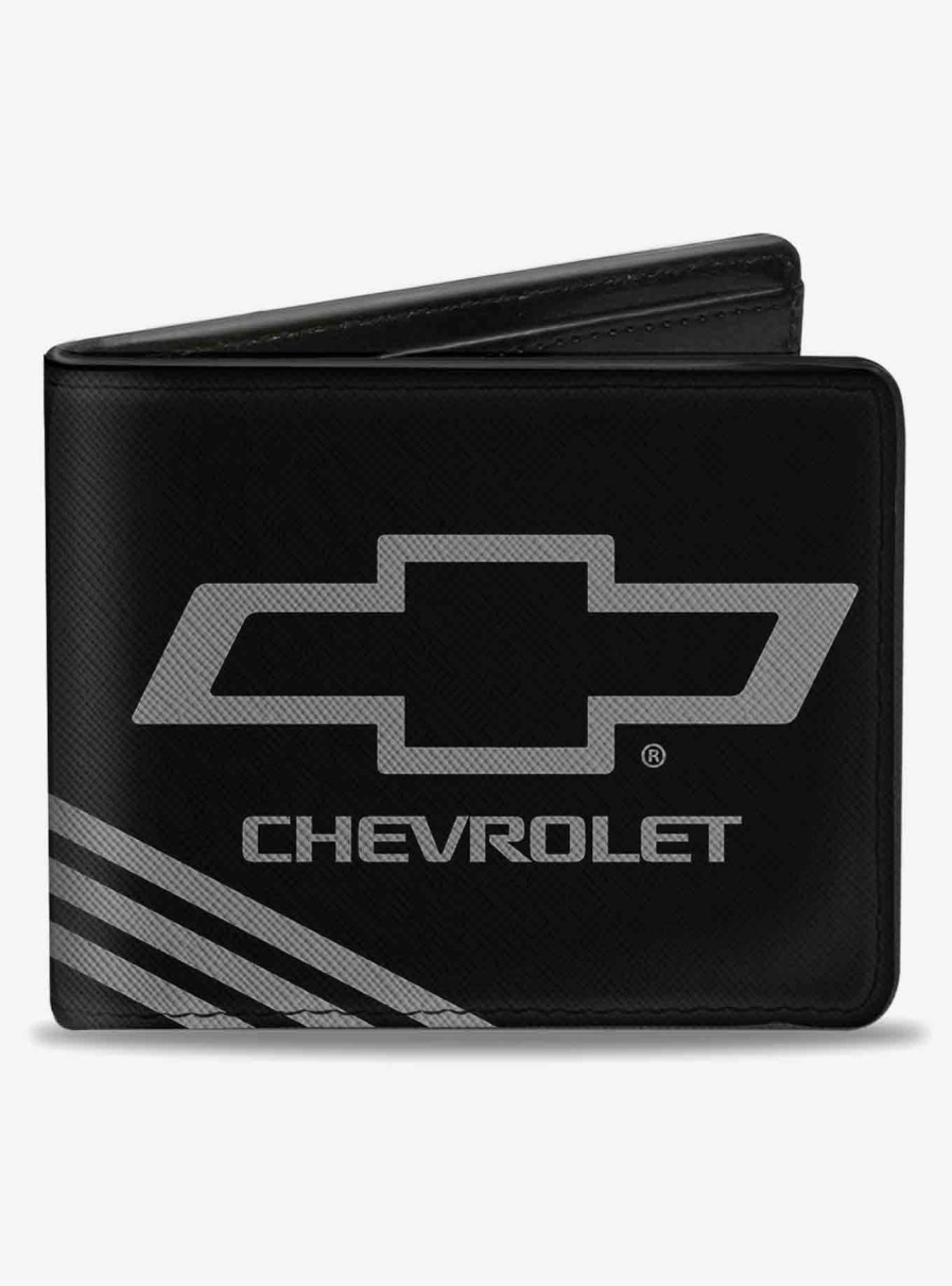 Wallets * | Chevrolet Bowtie 3 Stripe Bifold Wallet Bargain Sale