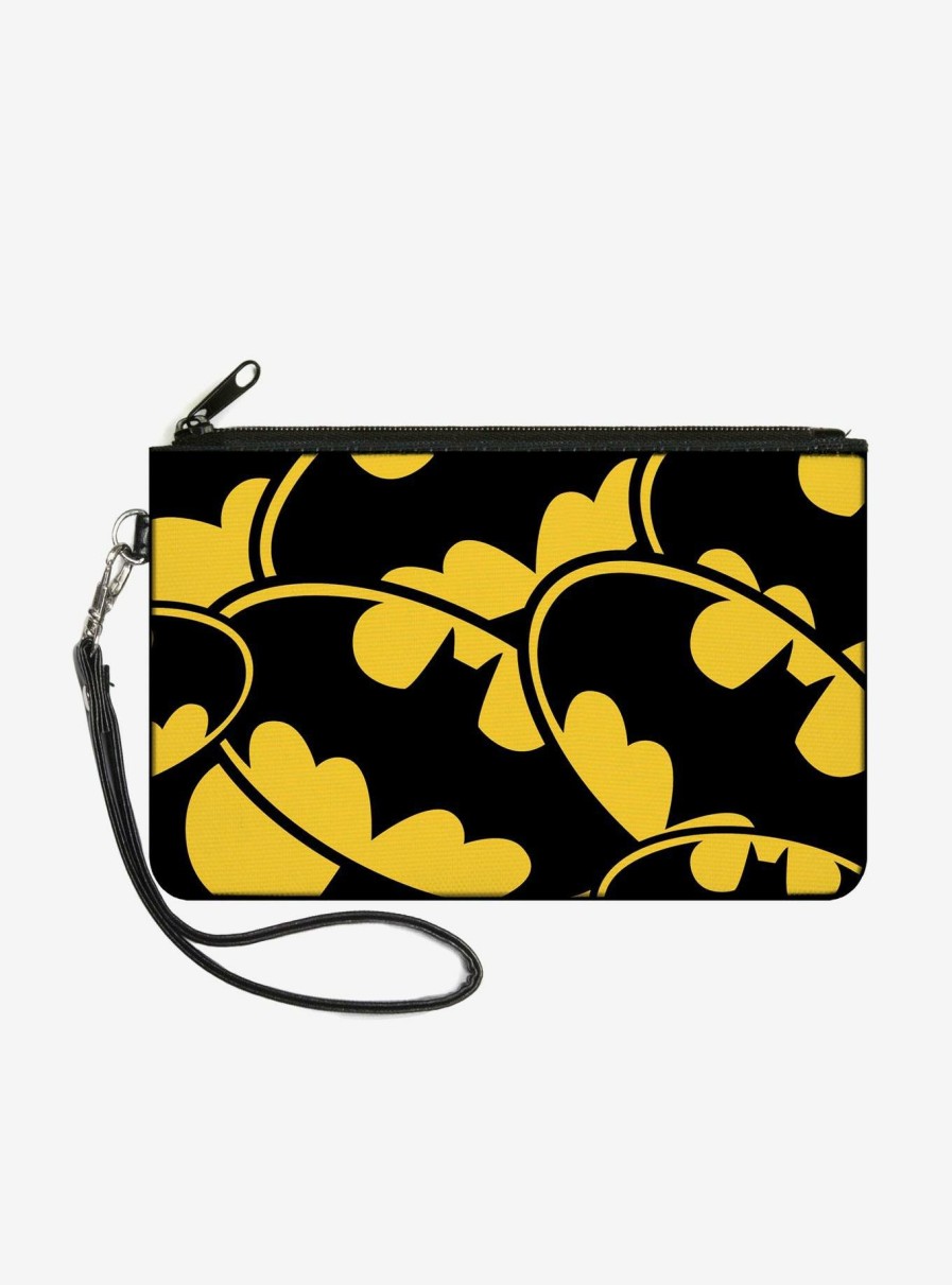 Wallets * | Dc Comics Batman Bat Signals Close Up Wallet Canvas Zip Clutch Free Delivery