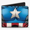 Wallets * | Marvel Captain America Chest Star Stripes Bifold Wallet Official