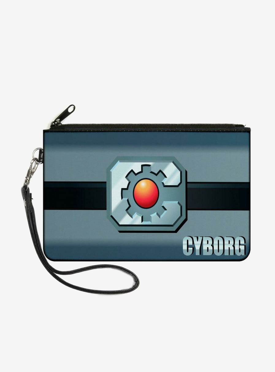 Wallets * | Dc Comics Cyborg Icon Wallet Canvas Zip Clutch Sale Online