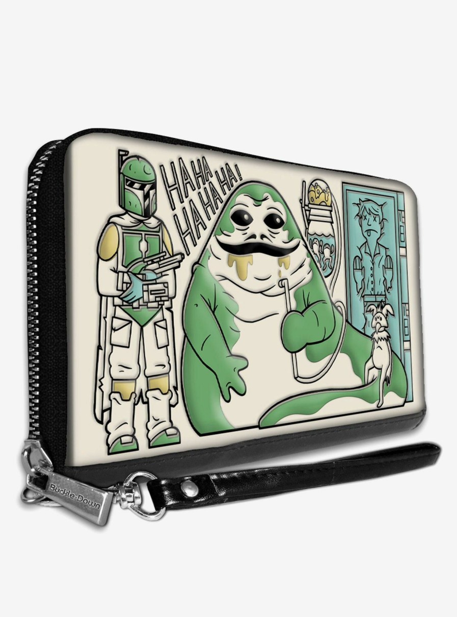 Wallets * | Star Wars Boba Fett Jabba The Hutt Han Solo Carbonite Scene Women'S Zip Around Wallet Tendy Style