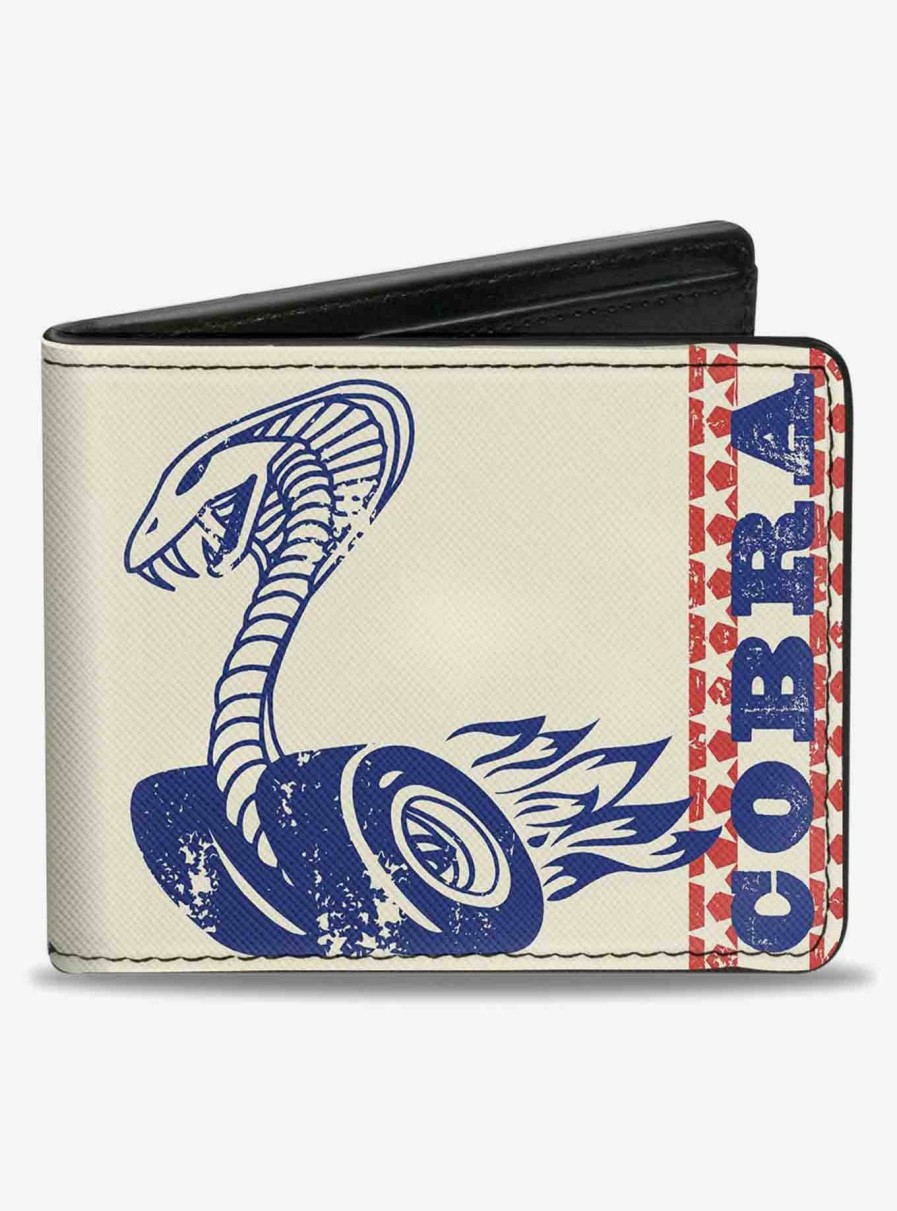 Wallets * | Vintage Cobra Jet Logo Cobra Stars Ford Script Bifold Wallet Free Delivery