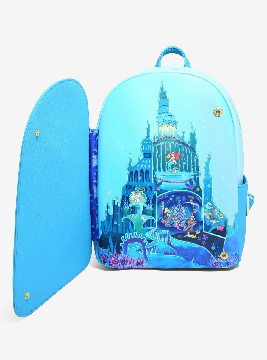 Backpacks * | Official Loungefly Disney The Little Mermaid Castle Mini Backpack Boxlunch Exclusive