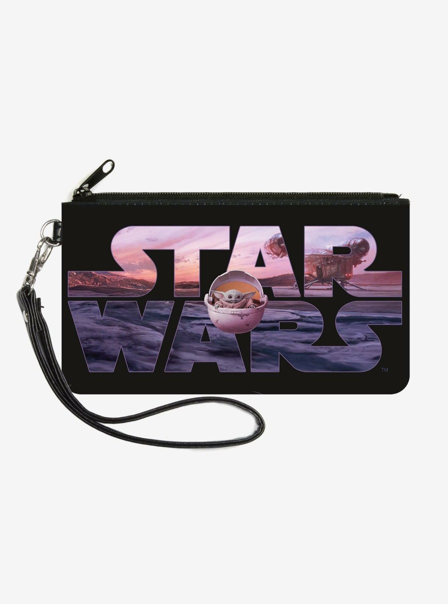 Wallets * | Star Wars The Mandalorian The Child Wallet Canvas Zip Clutch Special Offers