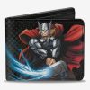 Wallets * | Wholesale Marvel Avengers Thor Action Poses Bifold Wallet