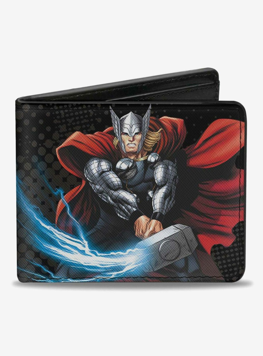 Wallets * | Wholesale Marvel Avengers Thor Action Poses Bifold Wallet