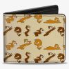 Wallets * | Clearance Sale Disney Chip And Dale Action Poses Beige Bifold Wallet