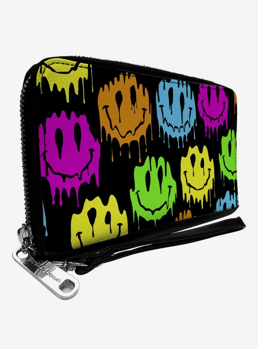 Wallets * | Limited Edition Smiley Face Melted Repeat Zip Around Wallet