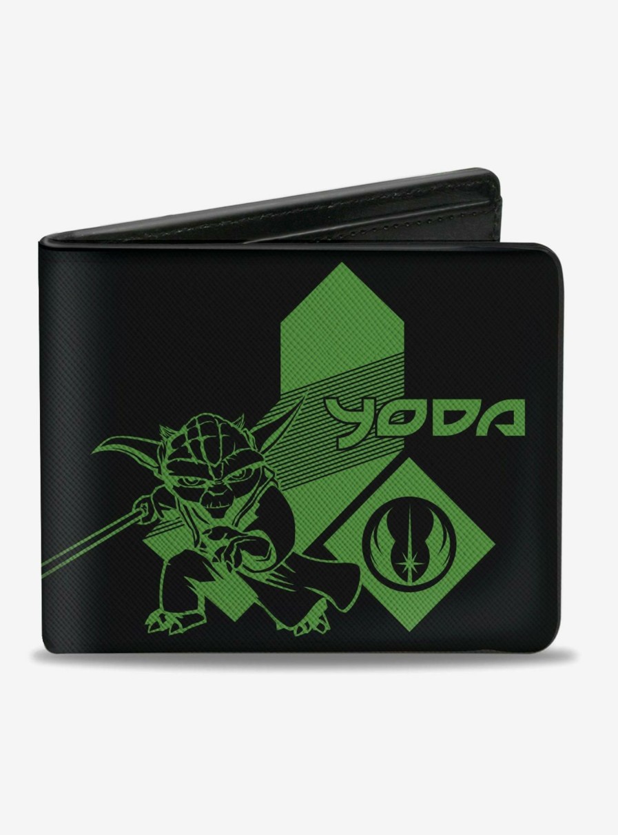 Wallets * | Star Wars The Clone Wars Yoda Pose Logo Bifold Wallet Best Sellers